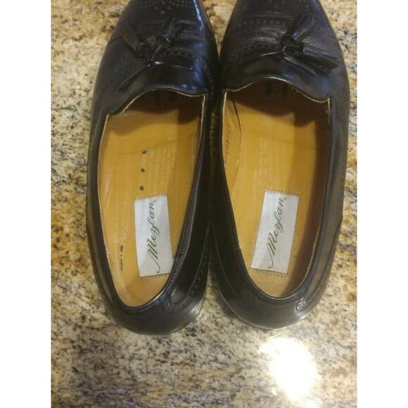 MEZLAN HAVANA MENS TASSLE LOAFER DRESS SHOES SIZE 9.5 M CAP TOE LEATHER BLACK - Picture 10 of 12